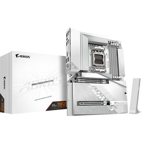 Gigabyte B850 AORUS STEALTH ICE AM5 ATX DDR5 Motherboard 1 Gigabyte B850 AORUS STEALTH ICE AM5 ATX DDR5 Motherboard