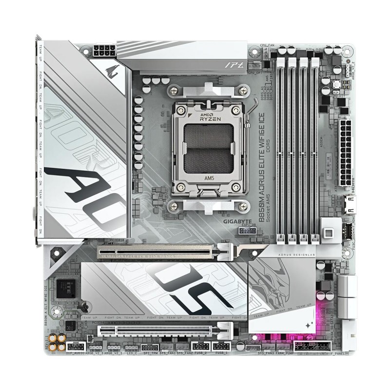 Gigabyte B850M AORUS ELITE WIFI6E ICE AMD B850 Ryzen AM5 Micro-ATX Motherboard 2 Gigabyte B850M AORUS ELITE WIFI6E ICE AMD B850 Ryzen AM5 Micro-ATX Motherboard