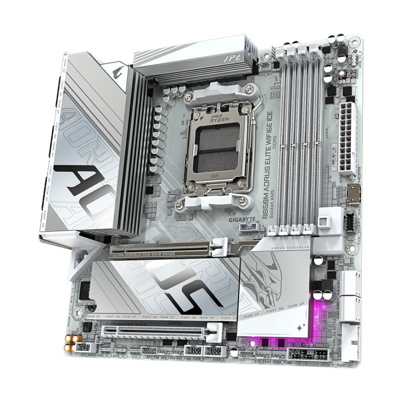 Gigabyte B850M AORUS ELITE WIFI6E ICE AMD B850 Ryzen AM5 Micro-ATX Motherboard 3 Gigabyte B850M AORUS ELITE WIFI6E ICE AMD B850 Ryzen AM5 Micro-ATX Motherboard