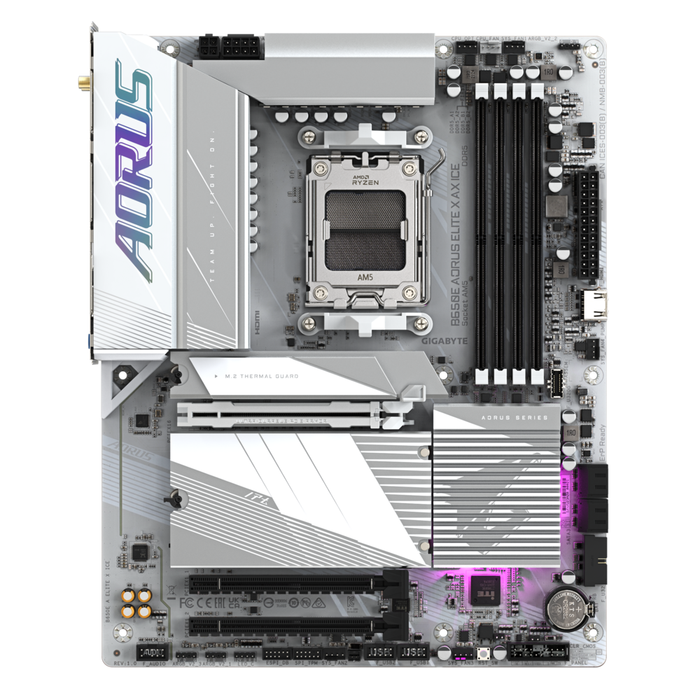 Gigabyte B650E AORUS ELITE X AX ICE AMD AM5 ATX Motherboard 2 Gigabyte B650E AORUS ELITE X AX ICE AMD AM5 ATX Motherboard