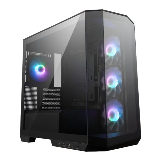 MSI MAG PANO M100R PZ Black Clear Tempered Glass Steel Micro-ATX Mid-Tower Chassis