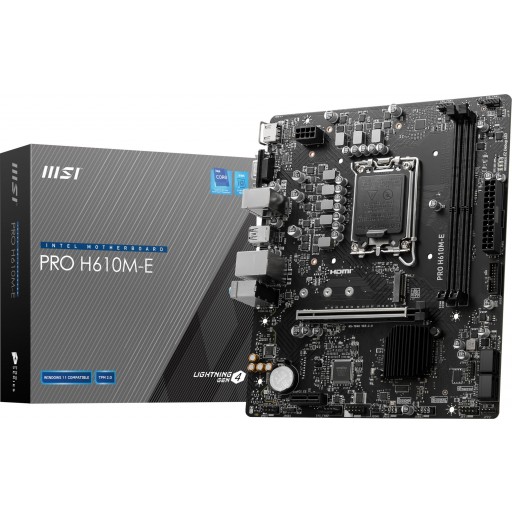 MSI PRO H610M-E DDR5 Intel LGA 1700 Micro-ATX Motherboard 1 MSI PRO H610M-E DDR5 Intel LGA 1700 Micro-ATX Motherboard