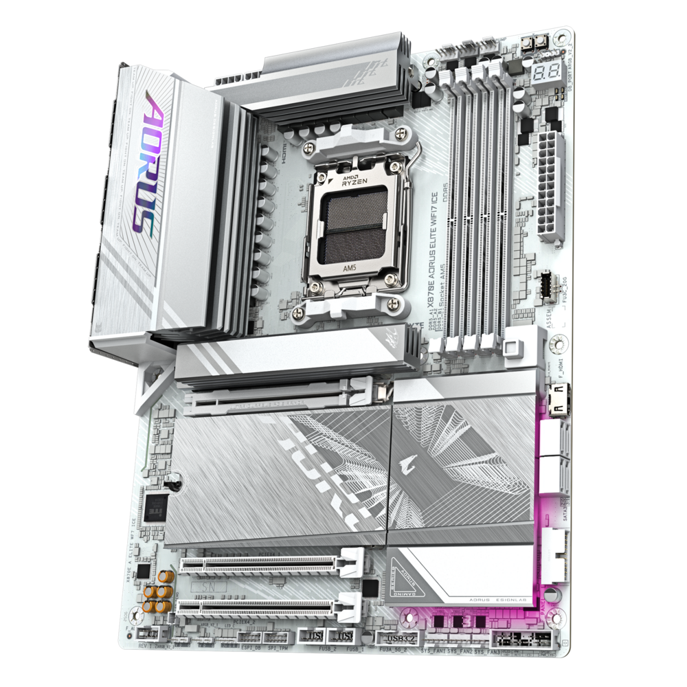 Gigabyte X870E AORUS ELITE WIFI 7 ICE AMD X870 Ryzen AM5 ATX Motherboard 4 Gigabyte X870E AORUS ELITE WIFI 7 ICE AMD X870 Ryzen AM5 ATX Motherboard