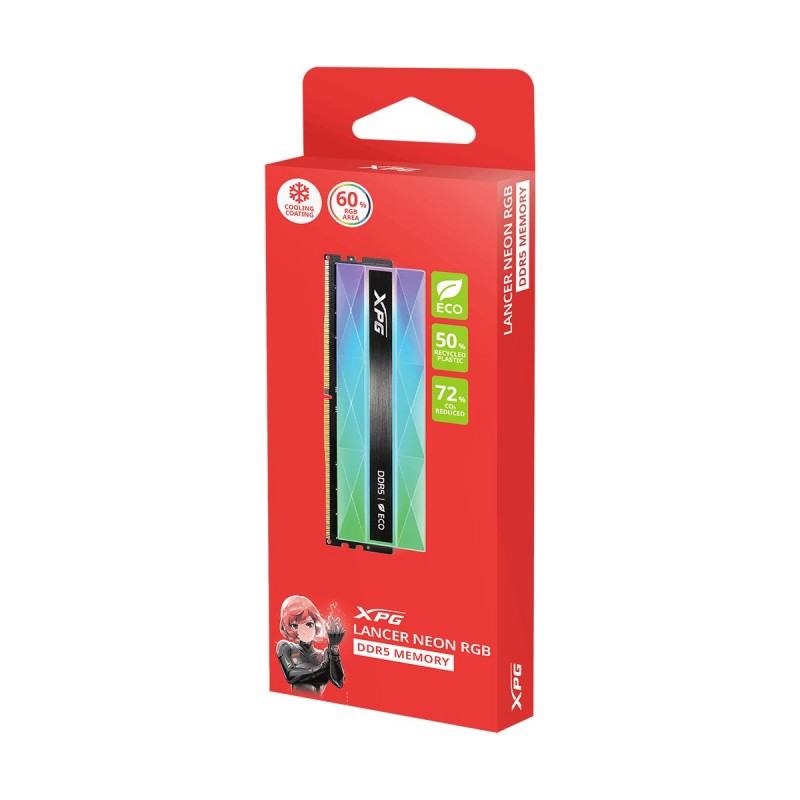 ADATA XPG Lancer Neon RGB 16GB DDR5-6400 CL32 Memory 4 ADATA XPG Lancer Neon RGB 16GB DDR5-6400 CL32 Memory