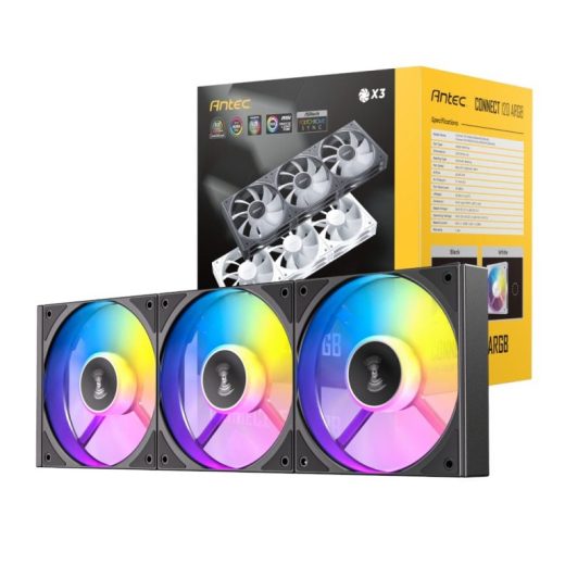 Antec Connect 120 ARGB PWM Black Case Fans 3 Pack