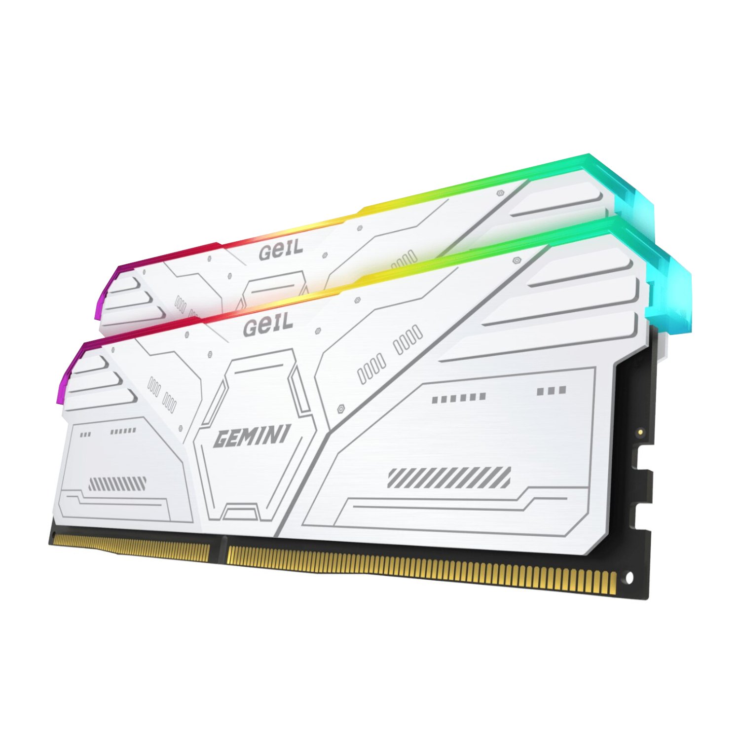 GEIL Gemini RGB 32 GB (2 × 16 GB) DDR5-6000 MHz CL36 White Gaming Memory Kit 2 GEIL Gemini RGB 32 GB (2 × 16 GB) DDR5-6000 MHz CL36 White Gaming Memory Kit