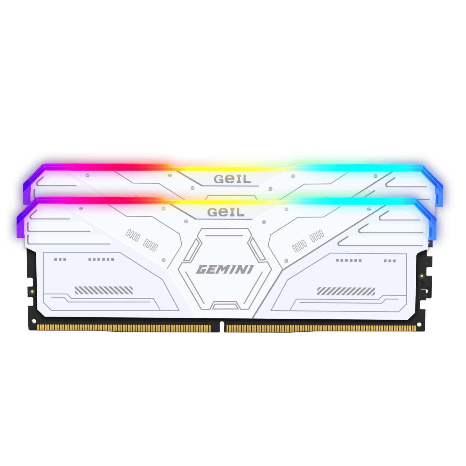 GEIL Gemini RGB 32 GB (2×16 GB) DDR5-6000 MHz CL38 White EXPO Memory Kit 1 GEIL Gemini RGB 32 GB (2×16 GB) DDR5-6000 MHz CL38 White EXPO Memory Kit