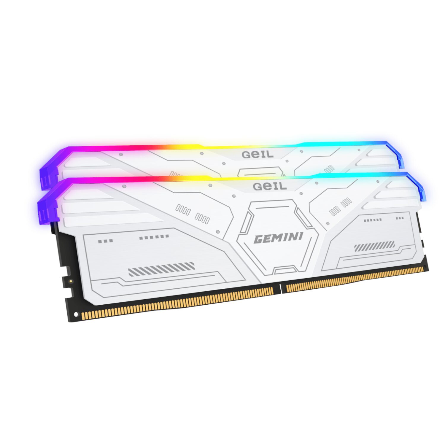 GEIL Gemini RGB 32 GB (2×16 GB) DDR5-6000 MHz CL38 White EXPO Memory Kit 2 GEIL Gemini RGB 32 GB (2×16 GB) DDR5-6000 MHz CL38 White EXPO Memory Kit