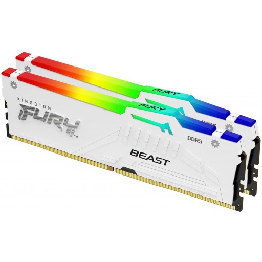 Kingston FURY Beast RGB DDR5 32GB (2×16 GB) 6400 MT/s CL32 White Memory Kit 1 Kingston FURY Beast RGB DDR5 32GB (2×16 GB) 6400 MT/s CL32 White Memory Kit