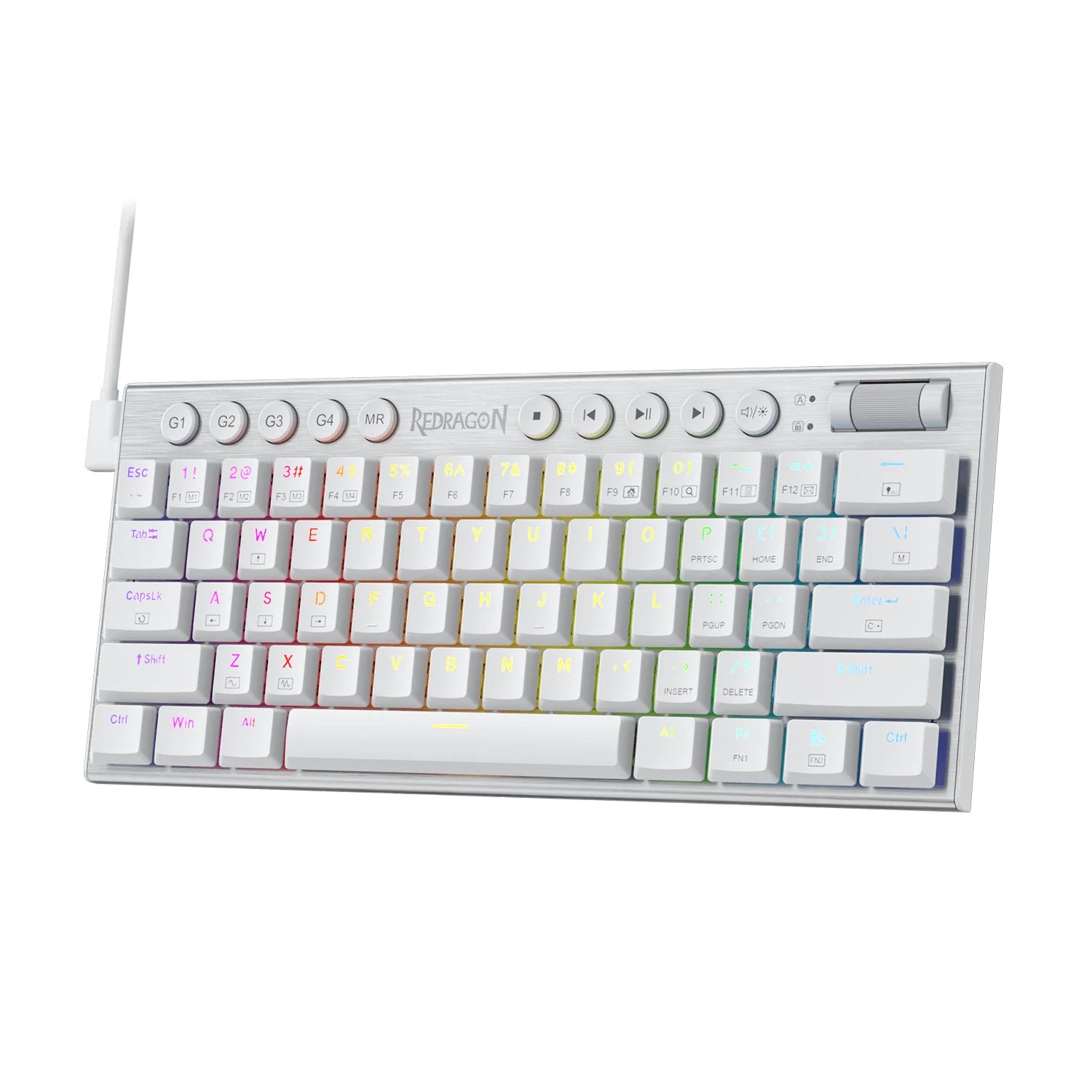 Redragon K632 Horus Mini 60% RGB Wired White Gaming Keyboard 2 Redragon K632 Horus Mini 60% RGB Wired White Gaming Keyboard
