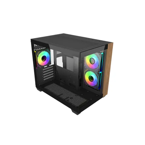 Cooler Master Elite 481 Wood ARGB Micro-ATX Mid-Tower Black Gaming Chassis 2 Cooler Master Elite 481 Wood ARGB Micro-ATX Mid-Tower Black Gaming Chassis