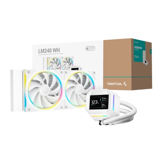 DeepCool LM240 ARGB 240mm LCD AIO White Liquid CPU Cooler