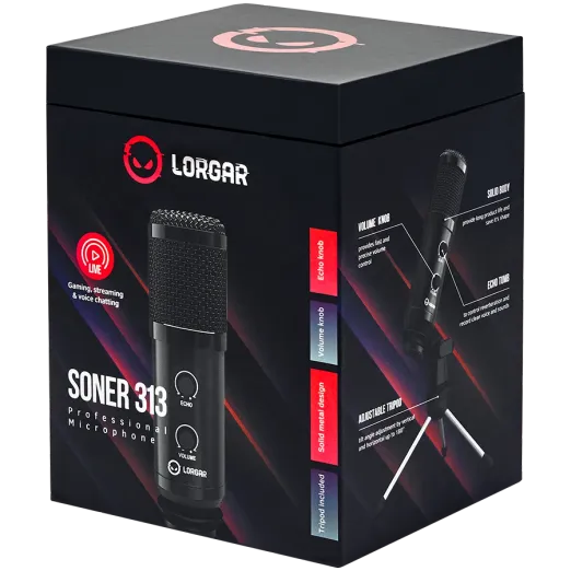 LORGAR Soner 313 USB Condenser Gaming Microphone 8 LORGAR Soner 313 USB Condenser Gaming Microphone