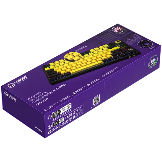 LORGAR Rally 7075W Ultra-Slim Wireless Yellow Mechanical Keyboard 9 LORGAR Rally 7075W Ultra-Slim Wireless Yellow Mechanical Keyboard