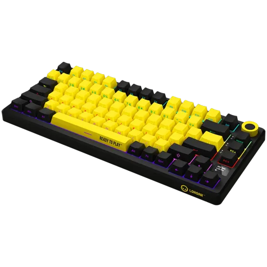 LORGAR Rally 7075W Ultra-Slim Wireless Yellow Mechanical Keyboard 3 LORGAR Rally 7075W Ultra-Slim Wireless Yellow Mechanical Keyboard