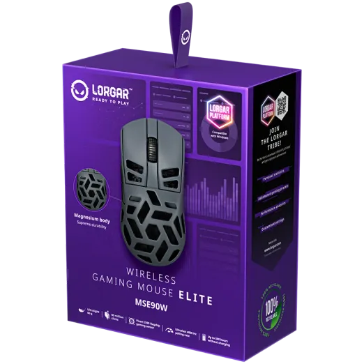 Lorgar MSE90W Elite Wireless Magnesium Gaming Mouse 11 Lorgar MSE90W Elite Wireless Magnesium Gaming Mouse