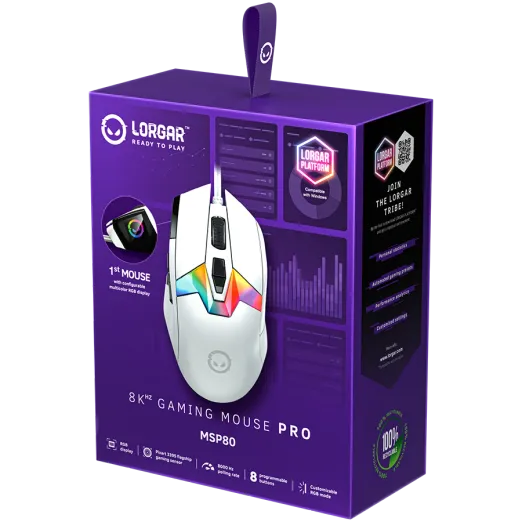LORGAR MSP80 8000 Hz White Gaming Mouse 8 LORGAR MSP80 8000 Hz White Gaming Mouse