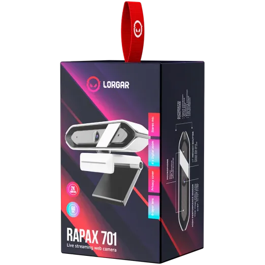 LORGAR Rapax 701 Quad HD White Streaming Webcam 7 LORGAR Rapax 701 Quad HD White Streaming Webcam