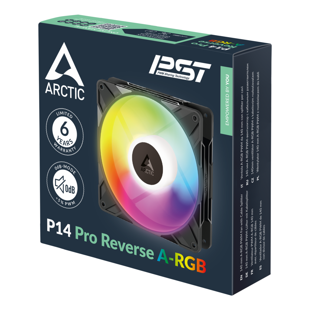 ARCTIC P14 Pro Reverse A-RGB PWM 140mm Chassis Fan 5 ARCTIC P14 Pro Reverse A-RGB PWM 140mm Chassis Fan