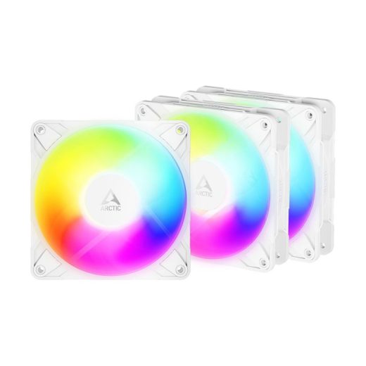 ARCTIC P12 Pro Reverse A-RGB White PWM 120mm 3 Pack Chassis Fans