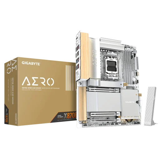 Gigabyte X870E AERO X3D WOOD AMD AM5 ATX DDR5 PCIe 5.0 WiFi 7 Motherboard