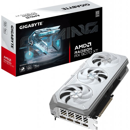 Gigabyte Radeon RX 9070 XT GAMING OC ICE 16GB GDDR6 PCIe 5.0 Graphics Card