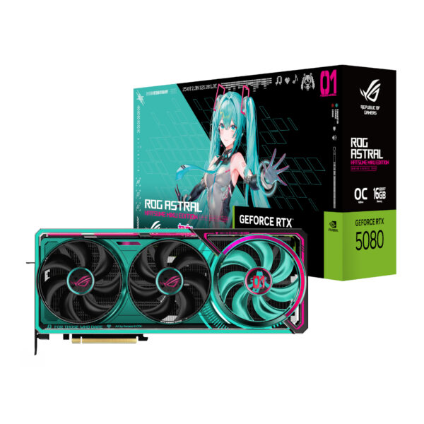 ASUS ROG Astral GeForce RTX 5080 OC Hatsune Miku Edition 16GB GDDR7 PCIe 5.0 Graphics Card 1 ASUS ROG Astral GeForce RTX 5080 OC Hatsune Miku Edition 16GB GDDR7 PCIe 5.0 Graphics Card