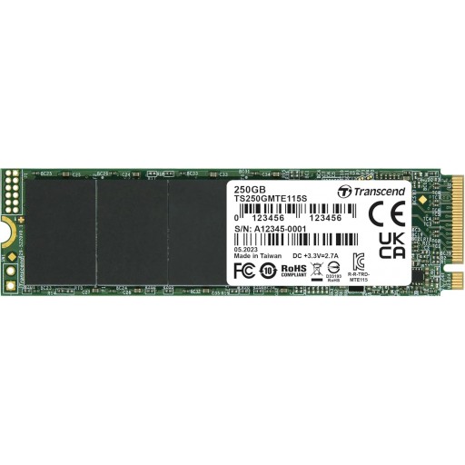 Transcend MTE115S 250GB PCIe 3.0 x4 NVMe M.2 2280 SSD 1 Transcend MTE115S 250GB PCIe 3.0 x4 NVMe M.2 2280 SSD