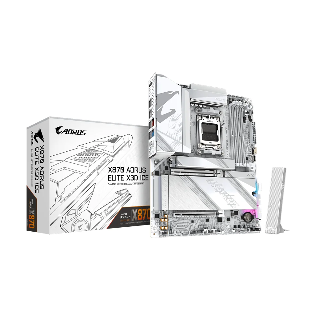 GIGABYTE X870 AORUS ELITE X3D ICE AMD X870 Ryzen AM5 ATX Motherboard