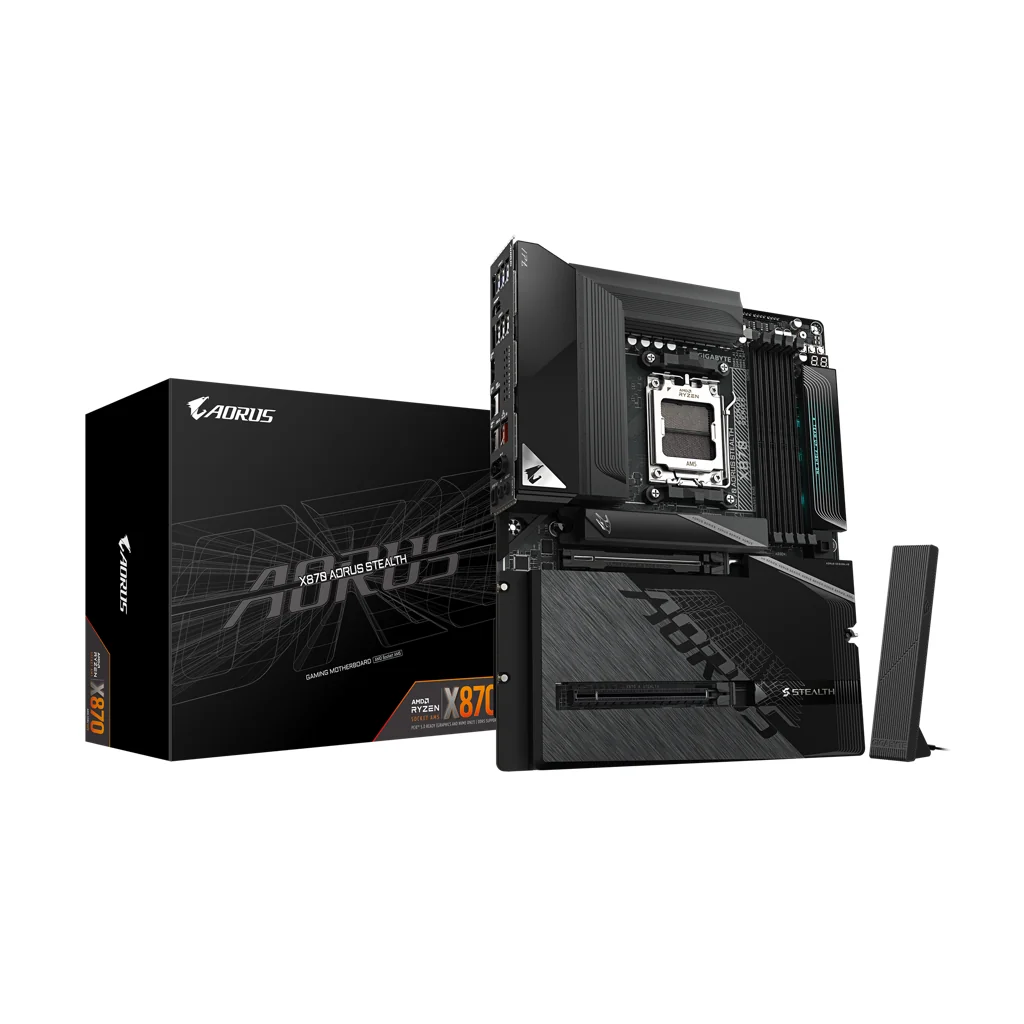 GIGABYTE X870 AORUS STEALTH AMD X870 Ryzen AM5 ATX Motherboard 1 GIGABYTE X870 AORUS STEALTH AMD X870 Ryzen AM5 ATX Motherboard