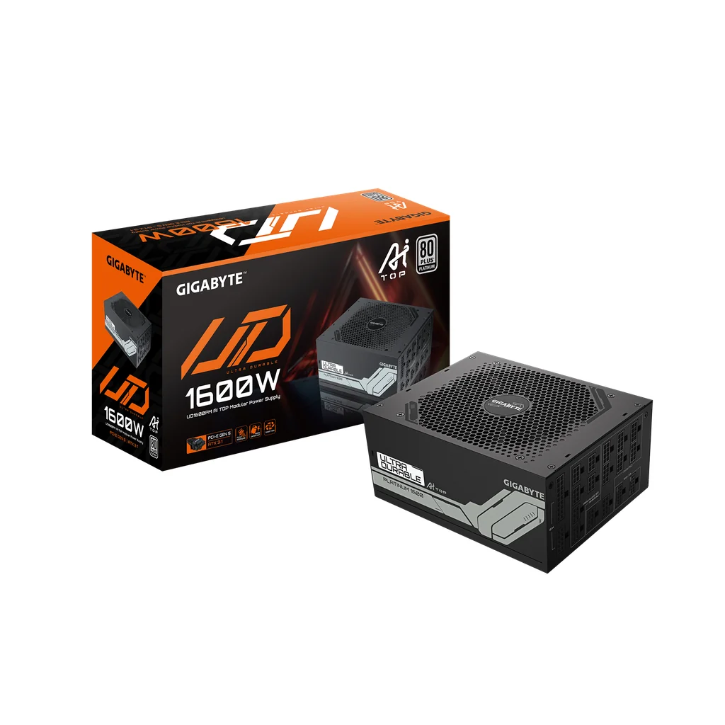 Gigabyte UD1600PM PG5 AI TOP 1600W 80 PLUS Platinum Fully Modular ATX 3.1 PCIe 5.0 Power Supply 1 Gigabyte UD1600PM PG5 AI TOP 1600W 80 PLUS Platinum Fully Modular ATX 3.1 PCIe 5.0 Power Supply