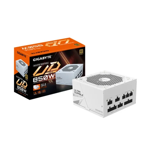 Gigabyte UD850GM PG5W 850W 80 PLUS Gold Fully Modular ATX 3.0 PCIe 5.0 White Power Supply