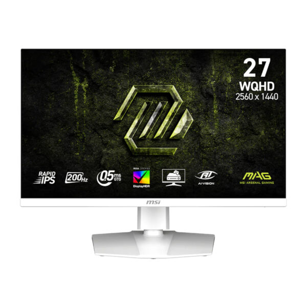 MSI MAG 274QRFW E20 27″ WQHD Rapid IPS 200Hz White Gaming Monitor 1 MSI MAG 274QRFW E20 27″ WQHD Rapid IPS 200Hz White Gaming Monitor
