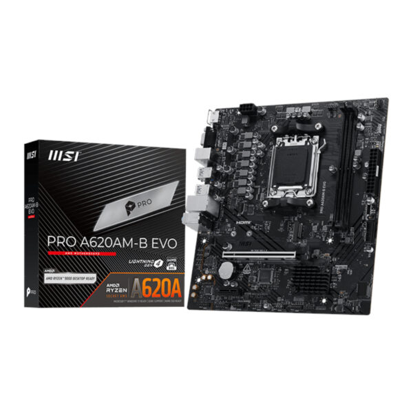MSI PRO A620AM-B EVO AMD Ryzen AM5 Micro-ATX Motherboard 1 MSI PRO A620AM-B EVO AMD Ryzen AM5 Micro-ATX Motherboard
