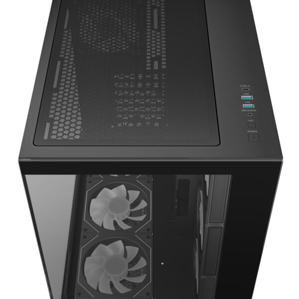 DeepCool CG530 7F Black Dual-Chamber Panoramic Tempered Glass ATX Gaming Case 4 DeepCool CG530 7F Black Dual-Chamber Panoramic Tempered Glass ATX Gaming Case