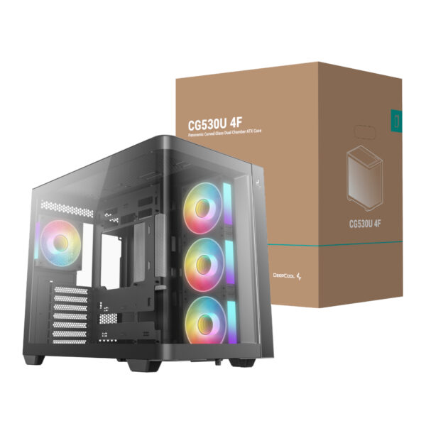 DeepCool CG530U 4F Panoramic Curved Glass Dual-Chamber ATX Fishtank Gaming Case 6 DeepCool CG530U 4F Panoramic Curved Glass Dual-Chamber ATX Fishtank Gaming Case