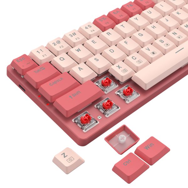 Redragon BS8772 Wireless Keyboard & Mouse Red/Pink Combo 6 Redragon BS8772 Wireless Keyboard & Mouse Red/Pink Combo