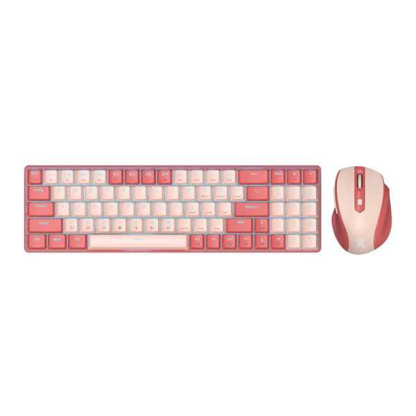 Redragon BS8772 Wireless Keyboard & Mouse Red/Pink Combo 1 Redragon BS8772 Wireless Keyboard & Mouse Red/Pink Combo