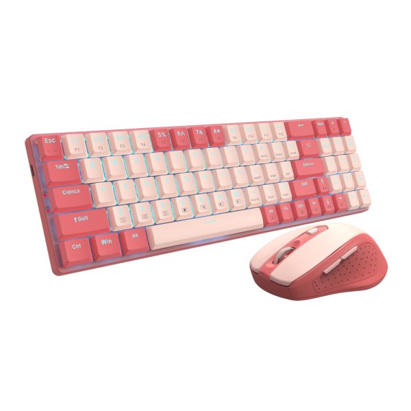 Redragon BS8772 Wireless Keyboard & Mouse Red/Pink Combo 2 Redragon BS8772 Wireless Keyboard & Mouse Red/Pink Combo