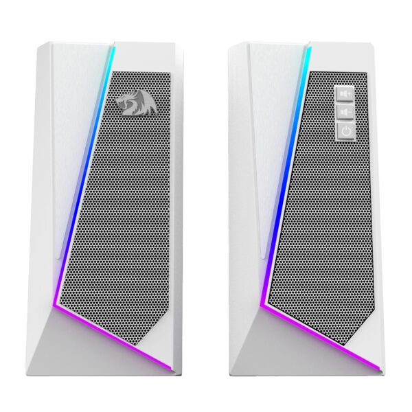 Redragon ANVIL GS520W 2.0 RGB Stereo Desktop PC Speakers White 2 Redragon ANVIL GS520W 2.0 RGB Stereo Desktop PC Speakers White