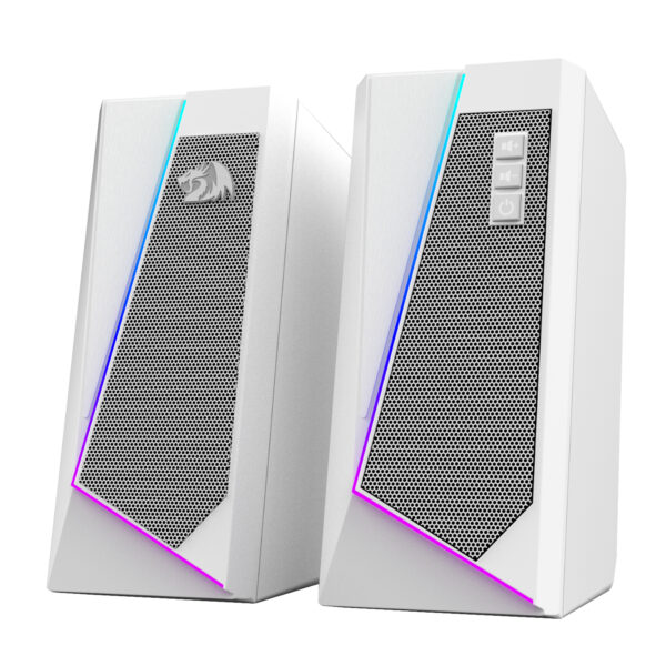 Redragon ANVIL GS520W 2.0 RGB Stereo Desktop PC Speakers White 3 Redragon ANVIL GS520W 2.0 RGB Stereo Desktop PC Speakers White