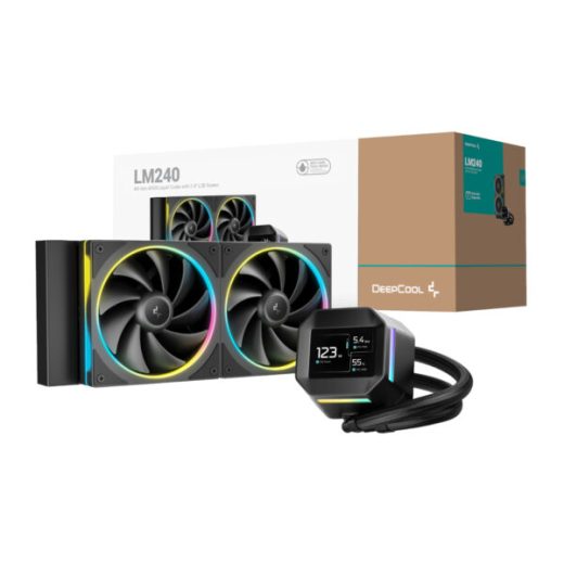 DeepCool LM240 ARGB 240mm Liquid CPU Cooler with 2.4" IPS LCD Display