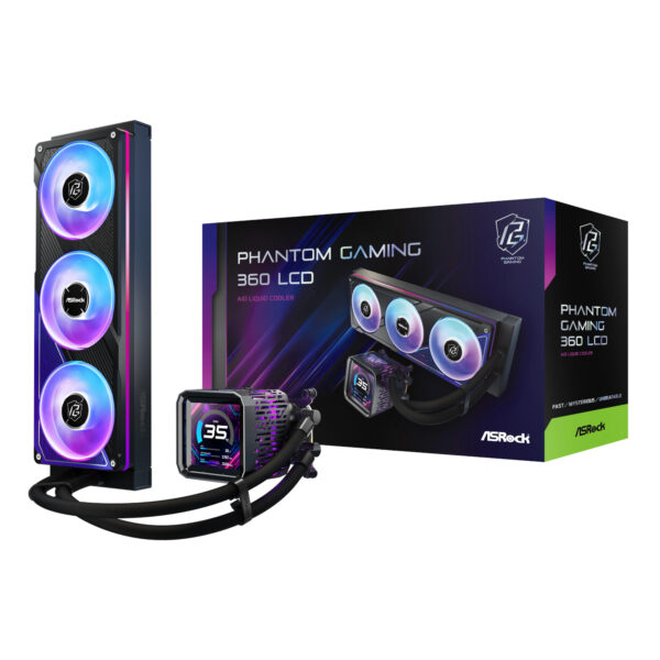 ASRock Phantom Gaming 360 LCD ARGB AIO Liquid CPU Cooler 8 ASRock Phantom Gaming 360 LCD ARGB AIO Liquid CPU Cooler