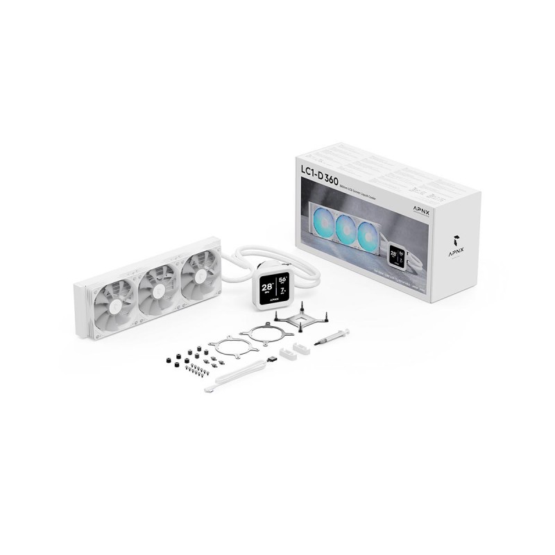APNX LC1-D 360 ARGB LCD 360mm AIO Liquid CPU Cooler White 7 APNX LC1-D 360 ARGB LCD 360mm AIO Liquid CPU Cooler White