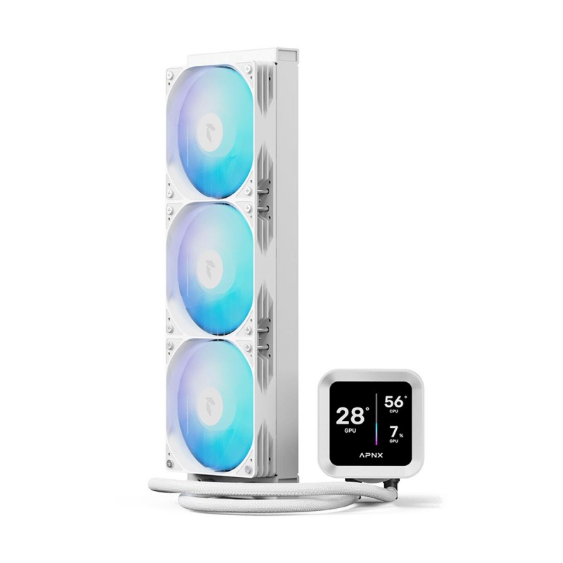 APNX LC1-D 360 ARGB LCD 360mm AIO Liquid CPU Cooler White 2 APNX LC1-D 360 ARGB LCD 360mm AIO Liquid CPU Cooler White