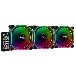AeroCool Astro 12 Pro ARGB 120mm Triple Fan Kit with RGB Hub & Remote