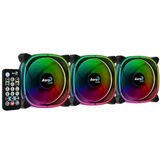 AeroCool Astro 12 Pro ARGB 120mm Triple Fan Kit with RGB Hub & Remote