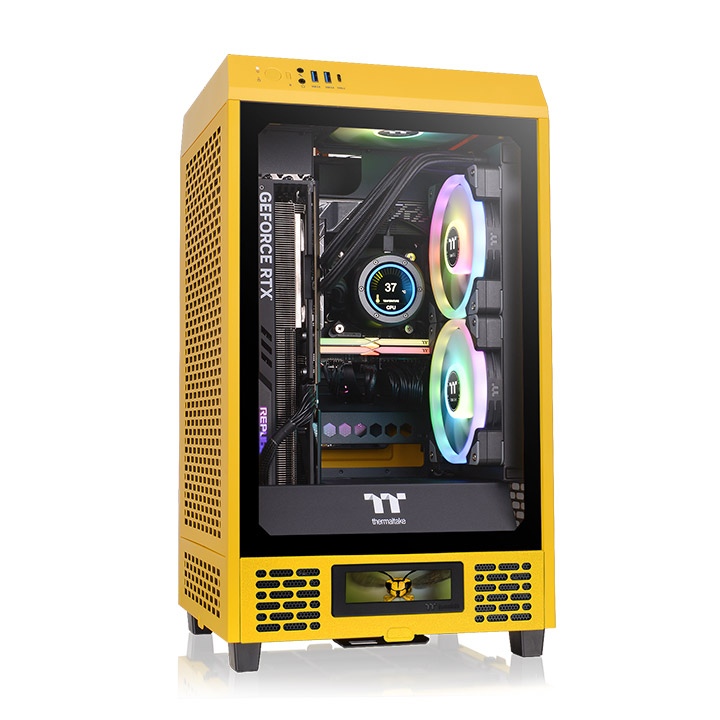 Thermaltake The Tower 200 Bumblebee Mini-ITX Tempered Glass Mini Tower Gaming Chassis 2 Thermaltake The Tower 200 Bumblebee Mini-ITX Tempered Glass Mini Tower Gaming Chassis