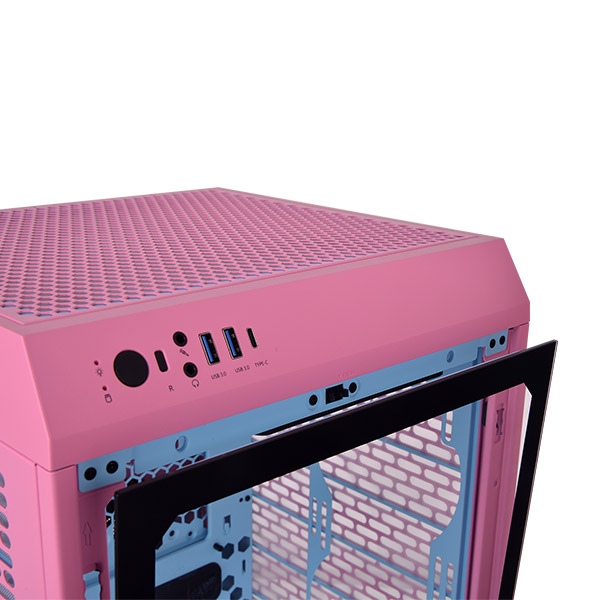 Thermaltake The Tower 200 Bubble Pink Mini-ITX Tempered Glass Mini Tower Gaming Chassis 5 Thermaltake The Tower 200 Bubble Pink Mini-ITX Tempered Glass Mini Tower Gaming Chassis