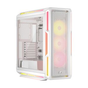 CORSAIR iCUE LINK 5000T LX RGB High-Performance Tempered Glass White Mid-Tower ATX Gaming Chassis